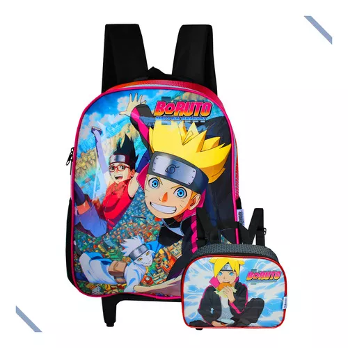 Mochila Rodinhas Naruto Next Generations + Lancheira Boruto Cor