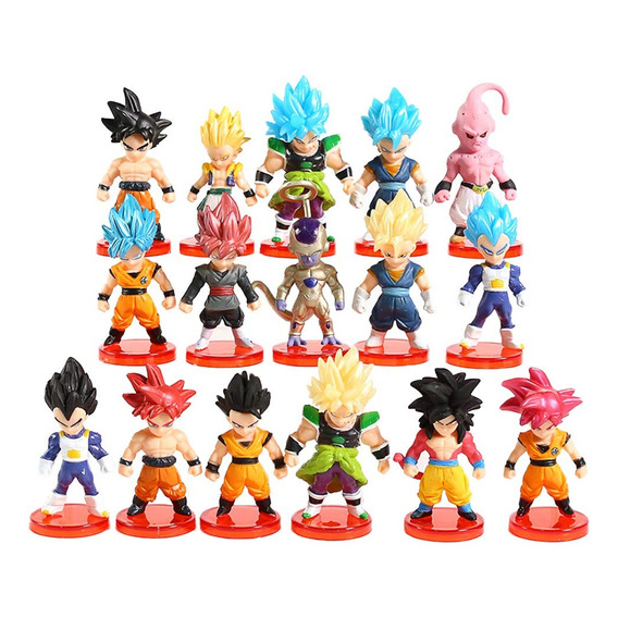 16pcs Figura Miniatura De Dragon Ball Z Figuras Goku Set 7cm