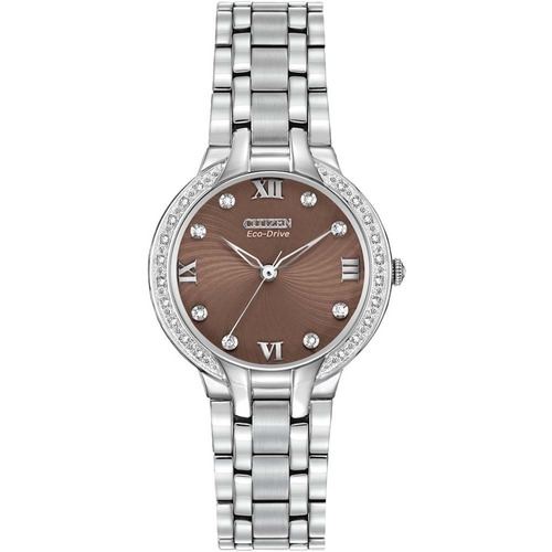 Citizen Bella Ladies 28 Diamantes Em0120-58x ...... Dcmstore Color de la correa Plata Color del bisel Plata Color del fondo Café