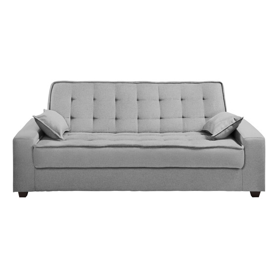 Sofa Cama Con Brazos 204x080x089 - Abierto 120x204 - Montana Color Gris Diseño de la tela Liso