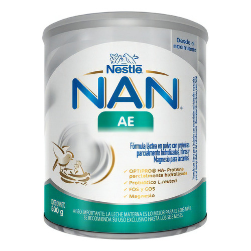 Leche de fórmula en polvo Nestlé Nan AE en lata de 800g a partir de los 0 meses