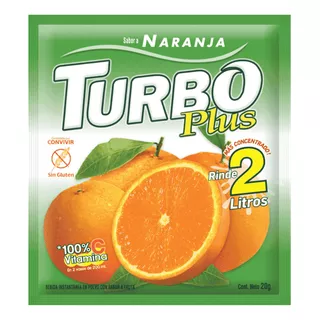 Turbo Plus Jugo De Naranja Sin Gluten Caja 10 Sobres