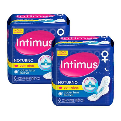 Kit 2 Absorvente Intimus Noturno Suave Abas 8 Un