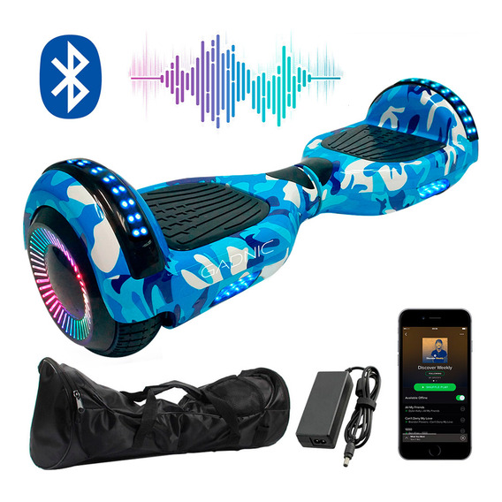 Skate Electrico Gadnic Patineta Hoverboard Luces Led Speaker