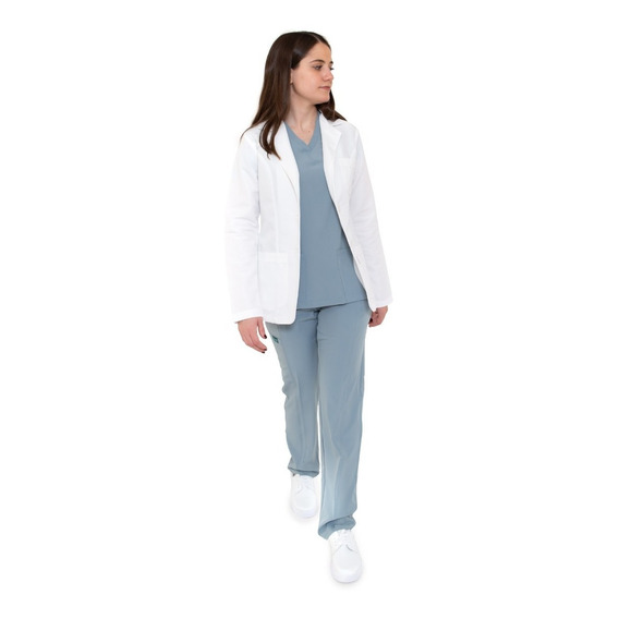 Saco Médico P/ Dama Manga Larga Karen Medical Fashion Blanco