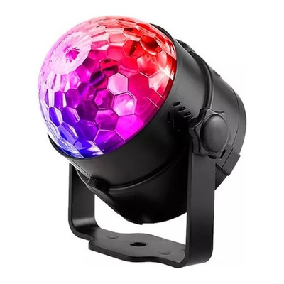 Luz Disco Media Bola Rgb Giratoria Con Base A 220v