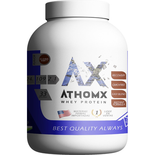 Suplemento en polvo AthomX  Whey Protein proteínas sabor dark chocolate en pote de 1kg