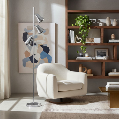 Lampara De Pie Tres Luces Cono Con Movimiento Apto Led