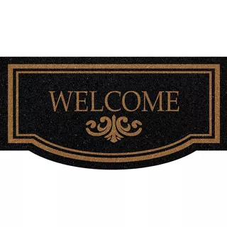 Tapete Capacho Vinil Formas 70 X 30 Welcome Black Top Kapazi