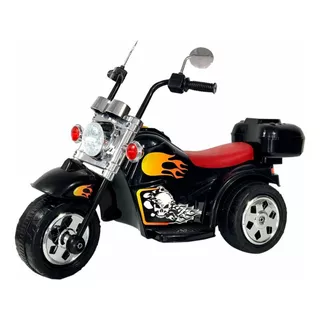 Moto Motinho Elétrica Infantil Tipo Harley Bateria 6 V Preta Cor Preto