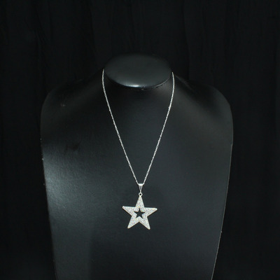 Collar Estrella Con Cristales De Zirconia Plata Ley 925 C253