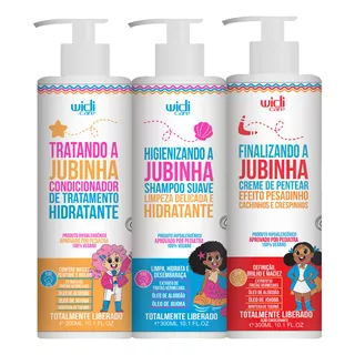 Kit Jubinha Infantil Shampoo Condicionador E Creme Pesadinho