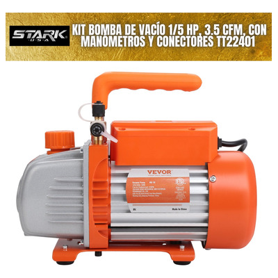 Bomba De Vacío  1/5 Hp 3.5 Cfm Kit Manometros Refrigeracion