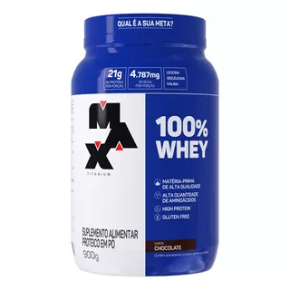 Whey 100% Concentrado - Pote 900g - Max Titanium - Chocolate