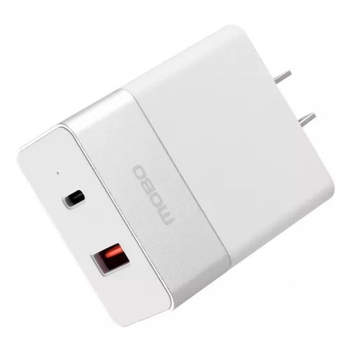 Cargador De Pared Ultra 2 Puertos Usb-a, Tipo C  3a/36w Color Blanco