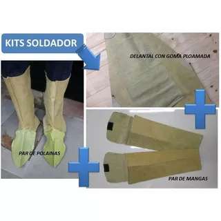 Kit Soldador Delantal Goma Plomada + Mangas + Polainas