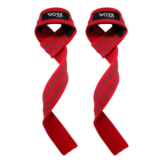 Straps Correas Agarradera Levantamiento Worx Gimnasio Set X2 Color Rojo