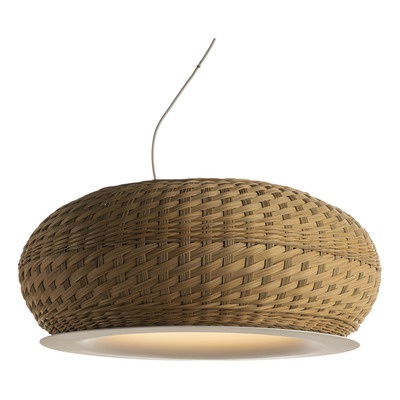 Lampara Colgante Led Valle M Tejido Natural Bl 63cm Mmo
