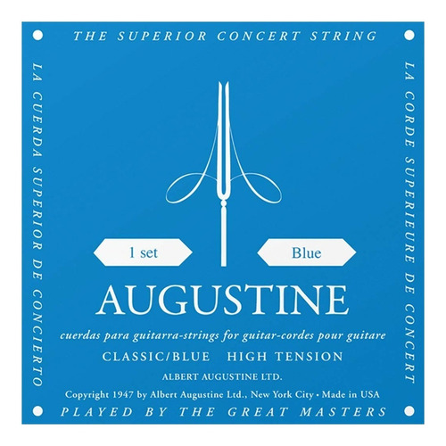 Encordado Augustine  Para Guitarra Clásica Blue High Tensión