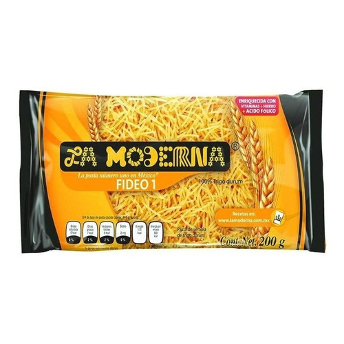 Sopa La Moderna Pasta De Sémola De Trigo Durum 200g Fideo 1 