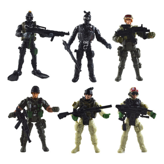 Figuras De Acción De Soldados Articulados Militares 6pcs