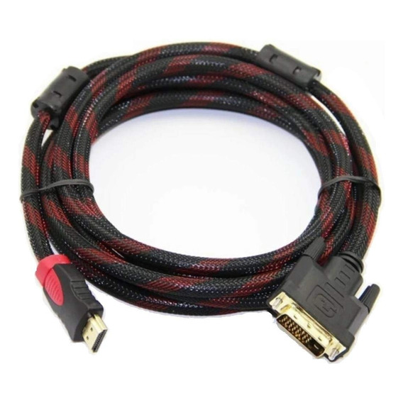 Cable Hdmi A Dvi 24+1  Mallado 2mt Macho Macho.