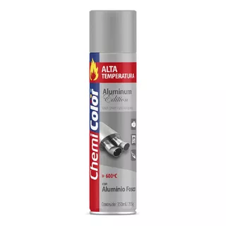 Tinta Spray Alta Temperatura Aluminio Chemicolor 350ml 