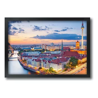 Quadro Alemanha Berlin Cidade Com Moldura A1 84 X 60 Cm