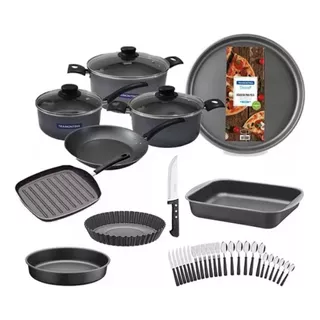 Set  Combo Juego De Cocina Tramontina Teflon Antiadherente