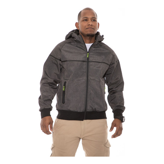 Campera Softshell Hombre Impermeable Capucha  Micropolar 