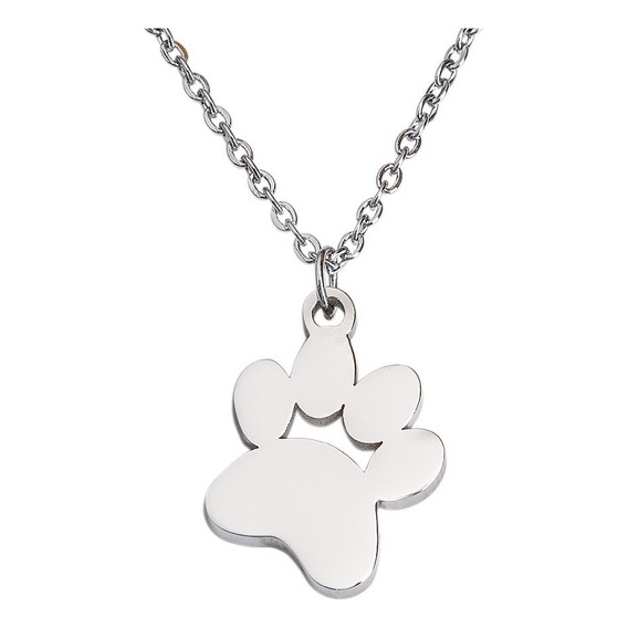 Collares Huella Perro, Regalos Mujer Amantes Perros Luckyly Color Plata