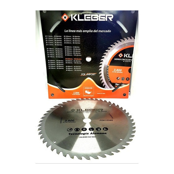 Disco Sierra Circular 300 Mm X 60 Dientes Kleber 