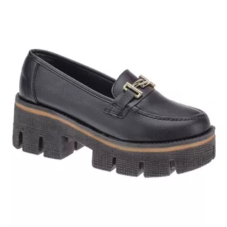 Mocassim Feminino Oxford Sola Tratorada Chunky Grunge 470