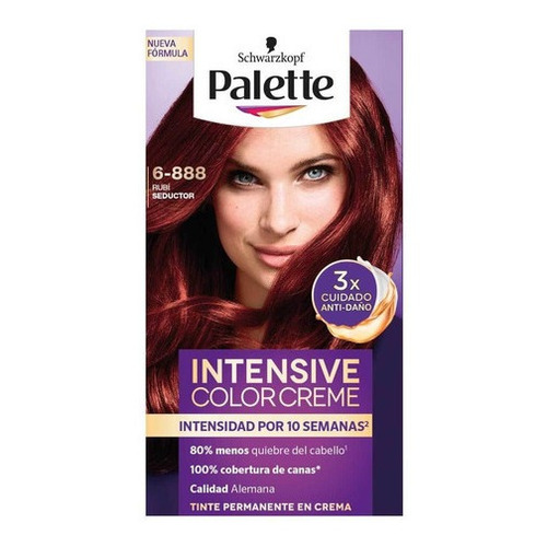 Tinte para cabello Palette Color Creme Rubí Seductor 6-888
