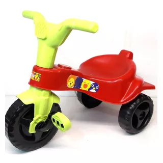 Triciclo Infantil Vermelho Baby C/ Adesivos Menina Pedalar