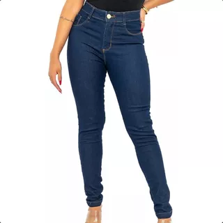 Calça Jeans Feminina Cintura Alta Empina Bumbum Com Lycra
