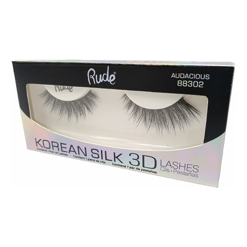 Pestañas Postizas De Seda Korean 3d Rude Cosmetics Color Audacious