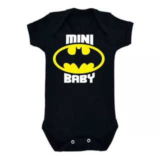 Body Personalizado Mini Batman Baby Negro Algodon