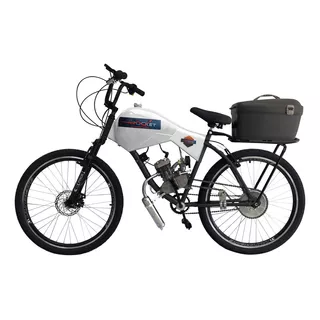 Bicicleta Motorizada 80cc Frdisk/susp Carenada Cargo Rocket Cor Branco Absoluto
