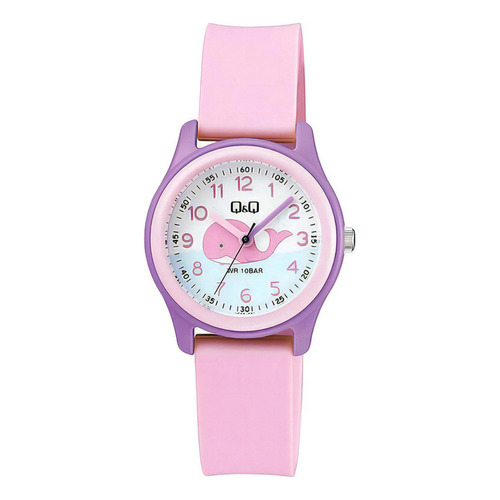 Reloj analógico para niños Whaleia Q&q, morado y rosa, para mujer
