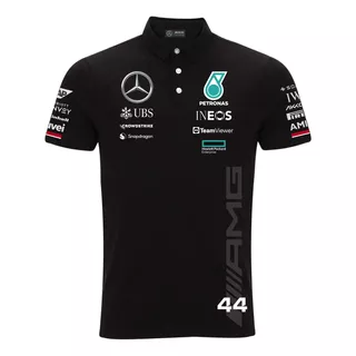 Playera Tipo Polo Mercedes Amg F1 Lewis Hamilton 44
