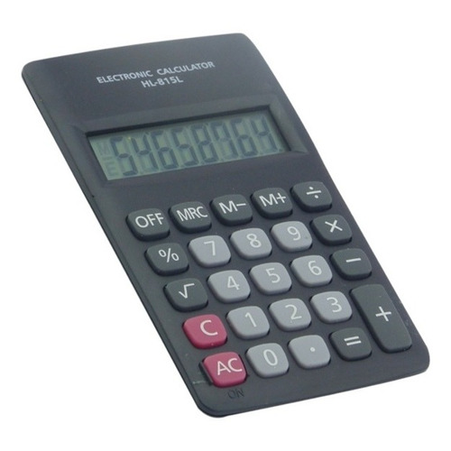 Calculadora 8 Digitos, Mod.hl-815l, En Caja Color Negro