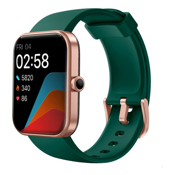 Smartwatch Binden Era Hit Reloj Inteligente Alexa Integrado Salud 20 Deportes Resistente Al Agua Color Verde y Cobre