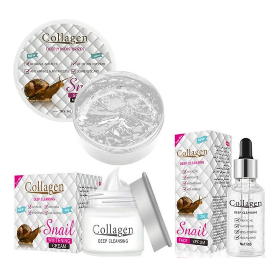 Cuidado Facial De Colágeno & Snail Hidratante Set 5 Piezas