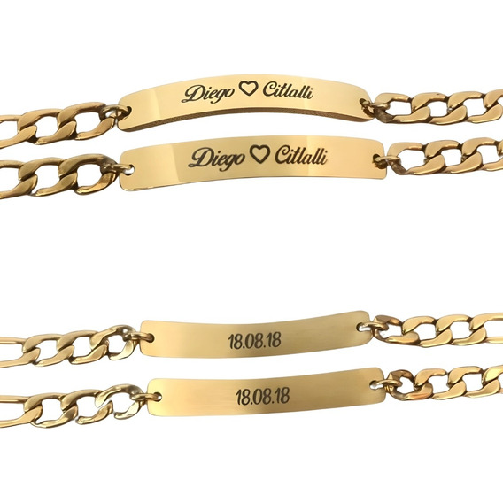 Pulseras Esclavas Persoanlizadas Parejas Enamorados