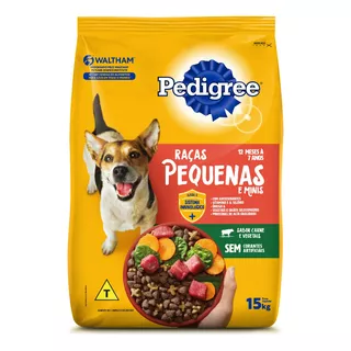 Alimento Pedigree Cães Adultos Raças Pequenas Para Cão Adulto De Raça Pequena Sabor Carne E Vegetais Em Sacola De 15kg
