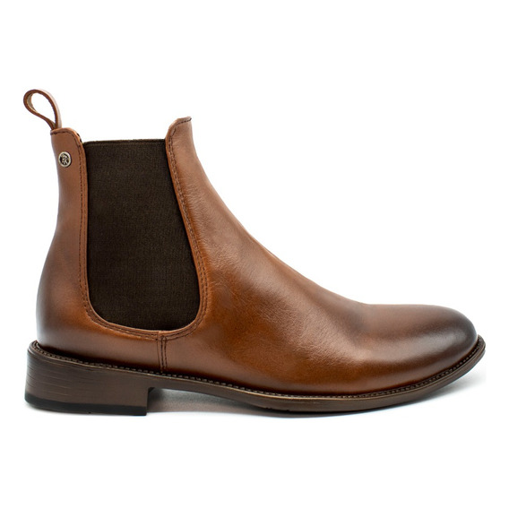 Botín Bota Chelsea Boots Piel Color Café Andre Bocassi