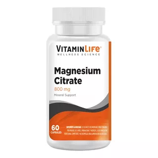 Magnesio Citrato (800mg / 60 Capsulas) Vitaminlife Sabor Sin Sabor