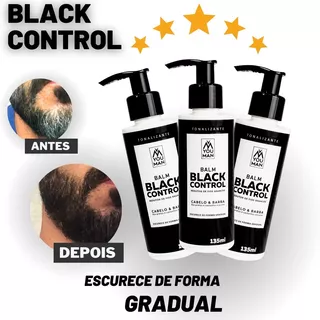 Kit Com 3: Black Control Reduz Cabelo E Barba Branca Gradual