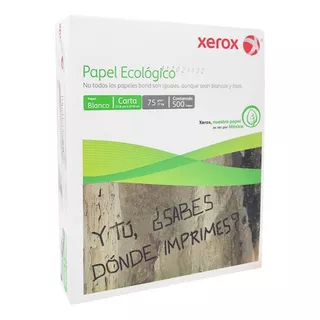 Papel Bond Xerox Ecológico Blanco 75 Gramos Carta 500 Hojas